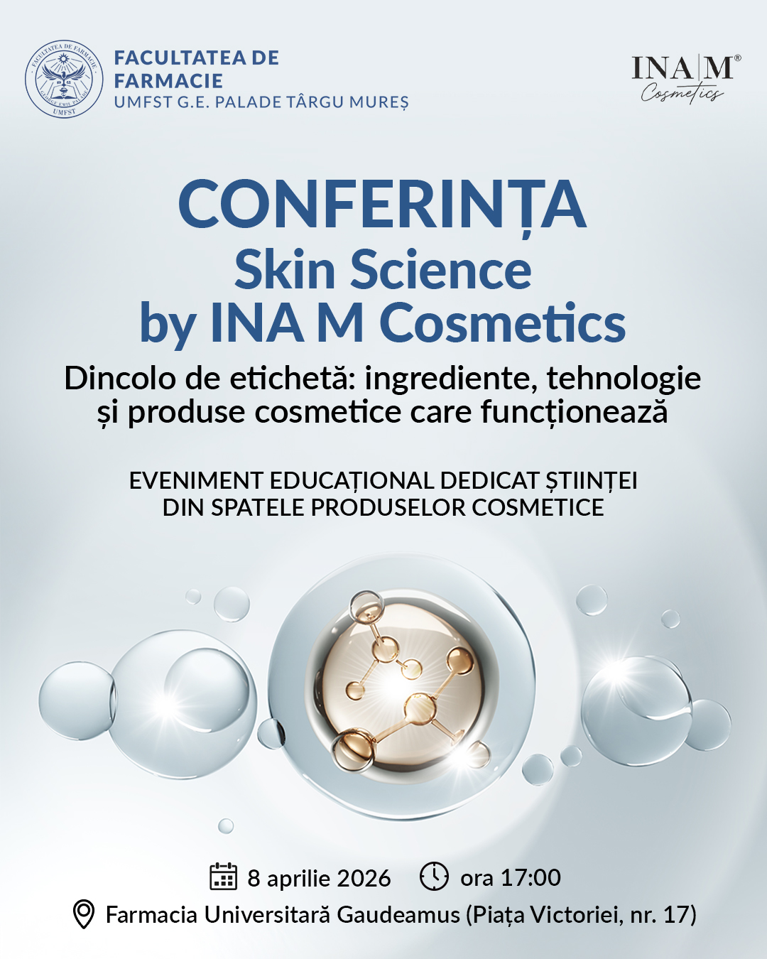 „Skin Science”: Conferință despre cosmetice la UMFST Târgu Mureș