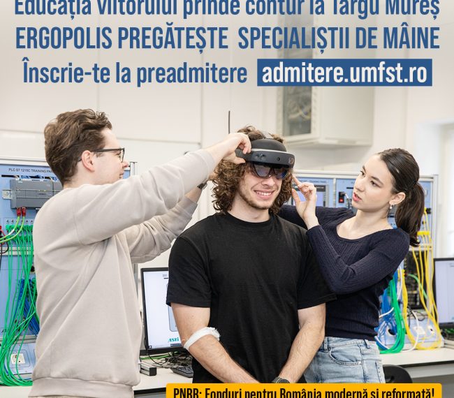 Educația viitorului prinde contur la Târgu Mureș: Consorțiul ERGOPOLIS pregătește specialiștii de mâine, iar preadmiterea este în plină desfășurare