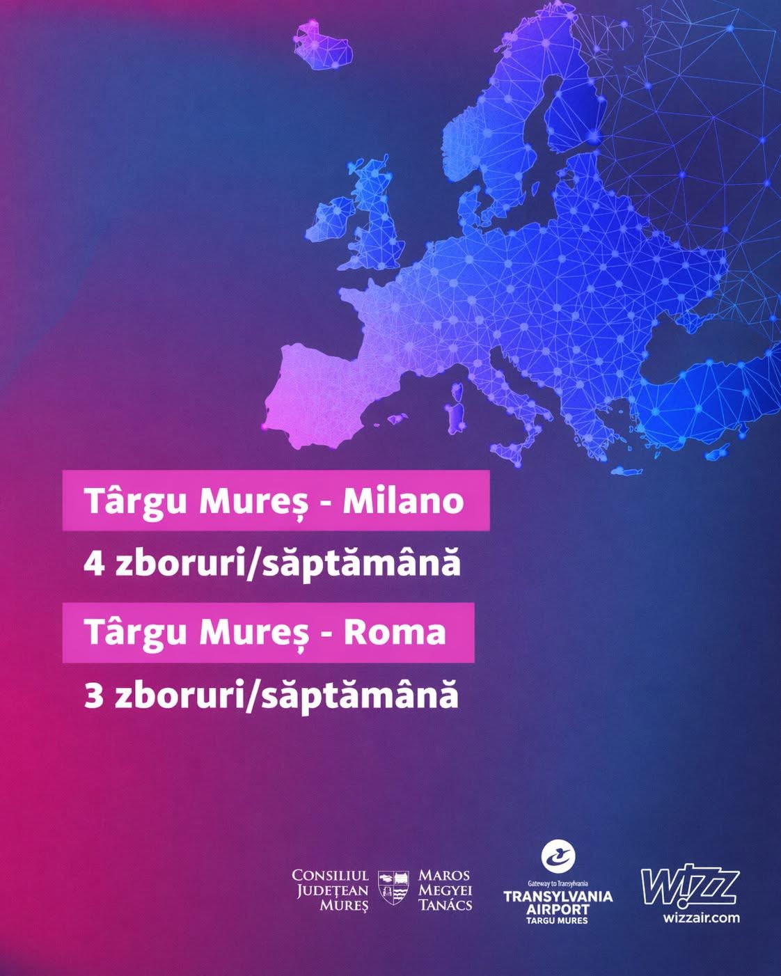 Zboruri suplimentare spre Italia: frecvențe crescute pentru Roma și Milano