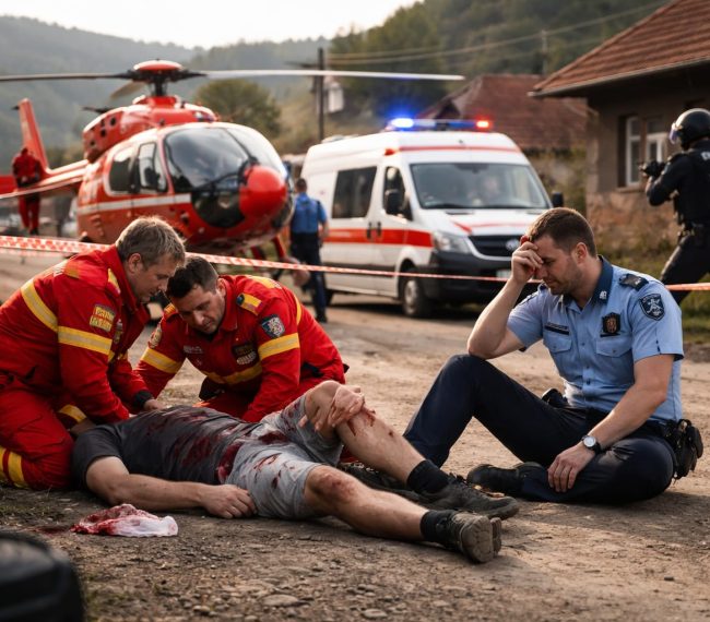 Polițist lovit în cap la Vătava! S-a tras cu arma pentru a opri agresorul