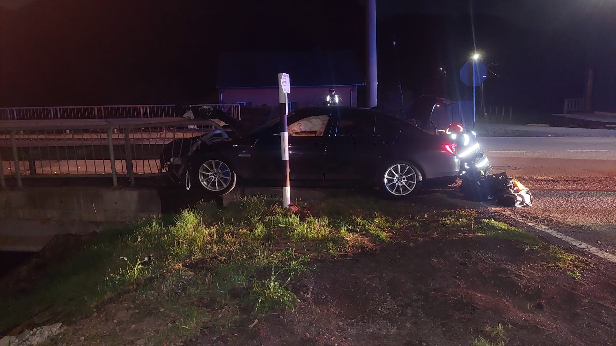 Autoaccident la Dumbrăvioara, intervenție în toiul nopții