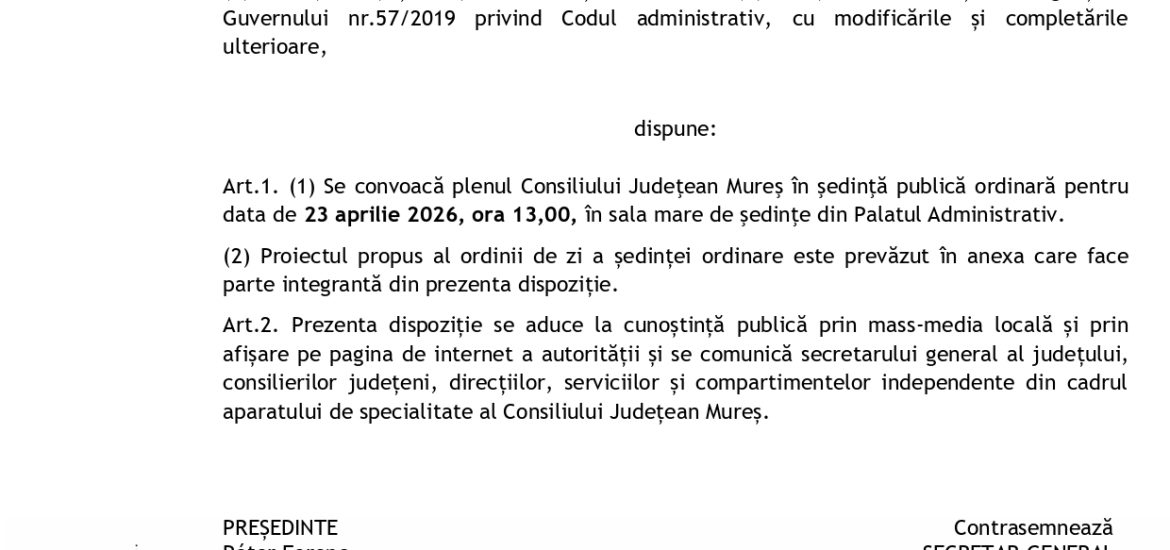 DISPOZIŢIA NR. 96