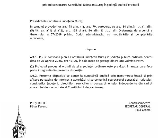 DISPOZIŢIA NR. 96