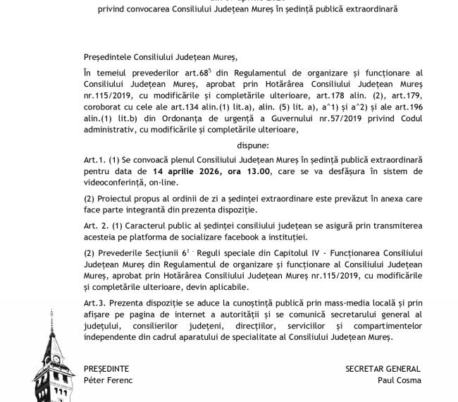 DISPOZIŢIA NR.91