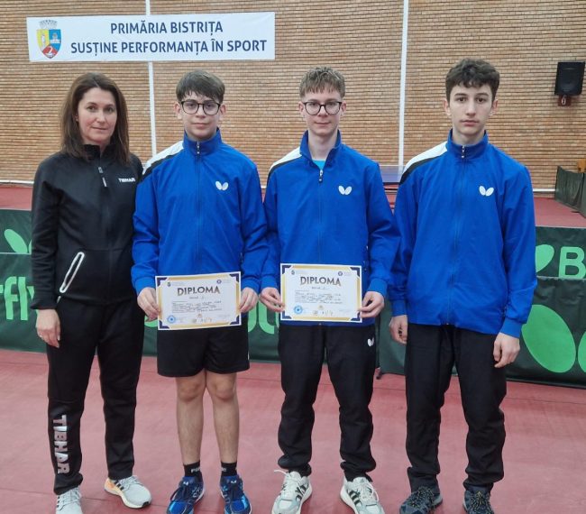 CSS Târgu Mureș strălucește la Campionatul Național de Tenis de Masă de la Bistrița